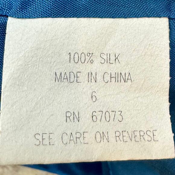 Geometrie Silk Blue Embroidered Mini Dress size 6 Cocktail Wedding Semi Formal - Picture 8 of 16